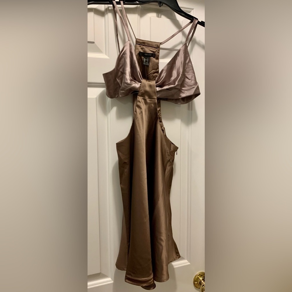 Forever 21 Strappy Silky vintage inspired Dress with midriff Cutout